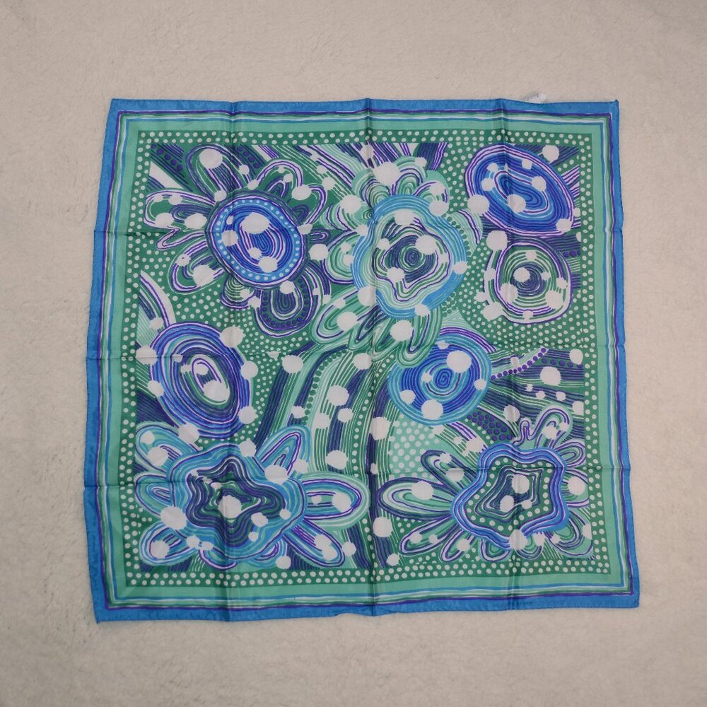 Vintage Simone rain resistant scarf hand printed in Japan abstract pattern